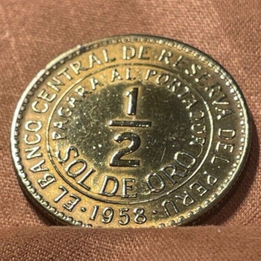 Peru 1958 1/2 Sol MA almost uncirculated-just beautiful design